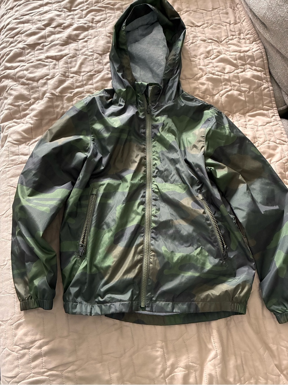 GAP Olive Green Camo Lined Hooded Jacket